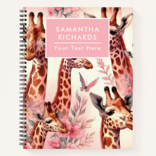 Cute Watercolor Giraffe Notebook