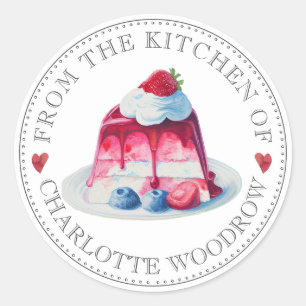 Cute Watercolor Glazed Cake Dessert Classic Round Sticker