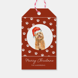 Cute watercolor Golden doodle Christmas gift Tags
