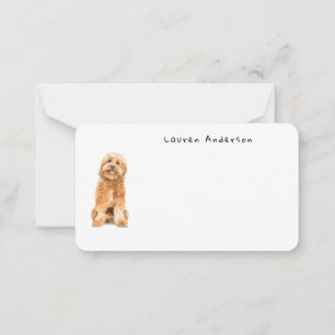 Cute Watercolor Golden Doodle dog Little Card