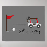 Cute Watercolor Golf Fun Golf is Calling Quote