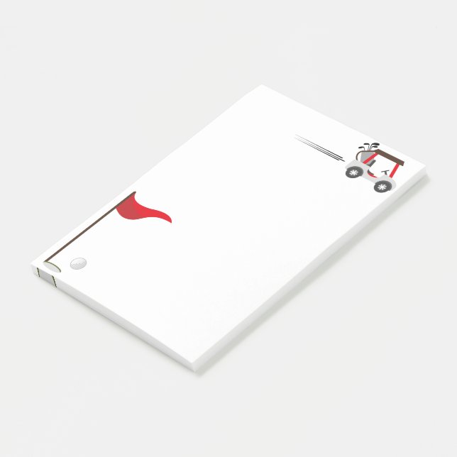 Cute Watercolor Golf Fun Golfer Cart Post-it Notes (Angled)