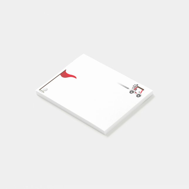 Cute Watercolor Golf Fun Golfer Cart Post-it Notes (Angled)