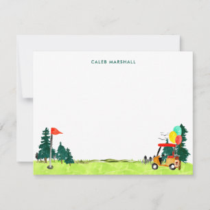 Cute Watercolor Golf Sports Golfing Little Pro Card