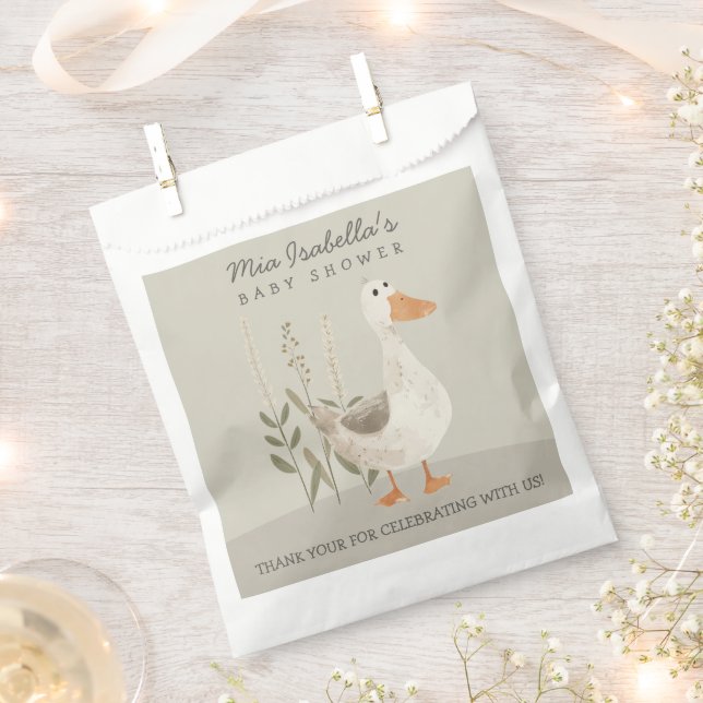 Cute Watercolor Goose Baby Shower Favour Bag (Clipped)