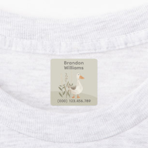 Cute Watercolor Goose Kids Labels