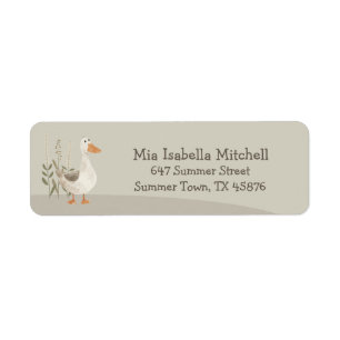 Cute Watercolor Goose Return Address Labels
