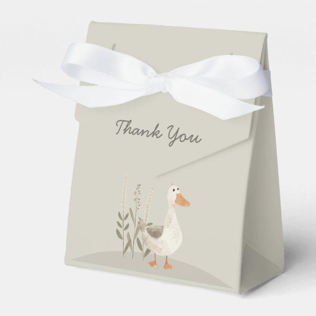 Cute Watercolor Goose - Thank You Favour Box (Front Side)