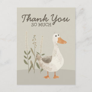 Cute Watercolor Goose Thank You Postcard