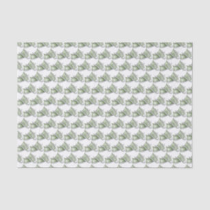 Cute Watercolor Green Baby Shoes Pattern Tissue Paper