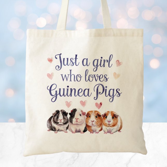 Cute Watercolor Guinea Pig Tote Bag (Creator Uploaded)