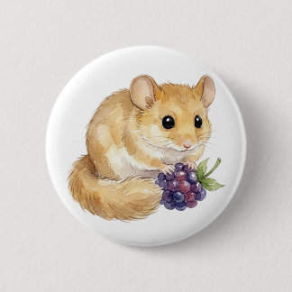 Cute Watercolor Hamster Button