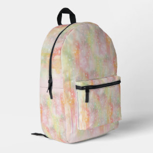 Cute Watercolor Hearts Drippy Art Printed Backpack
