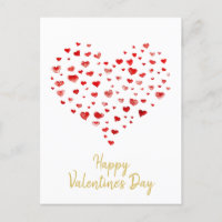 Cute Watercolor Hearts Happy Valentine's Day