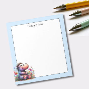 Cute Watercolor Hippo Notepad