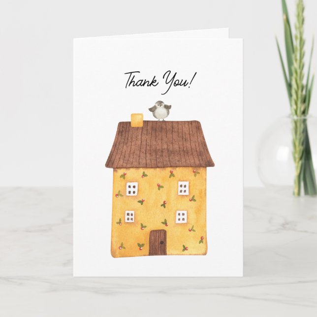 Cute Watercolor House Client Thank You (Front)