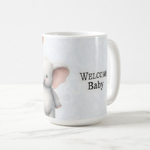 Cute Watercolor Illustration of a Baby Elephant Coffee Mug