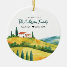 Cute Watercolor Illustration of Tuscany Italy