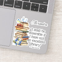 Cute Watercolor Jane Austen Book Lover Quote Bird