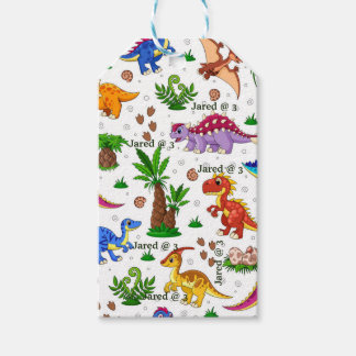 Cute Watercolor Kids' Birthday Dinosaur Thank You Gift Tags