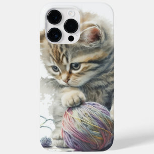 CUTE WATERCOLOR KITTEN WITH BALL OF YARN Case-Mate iPhone 14 PRO MAX CASE