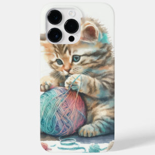 CUTE WATERCOLOR KITTEN WITH BALL OF YARN Case-Mate iPhone 14 PRO MAX CASE