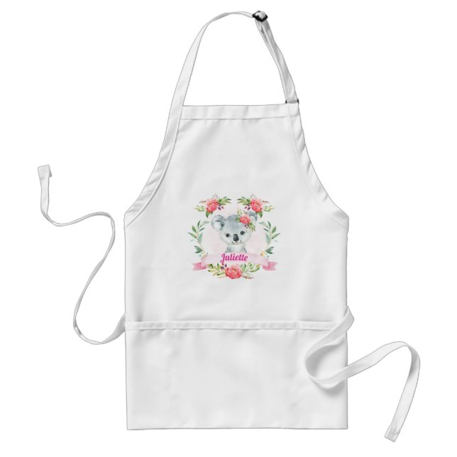 Cute Watercolor Koala Bear Australian Animal Standard Apron (Front)