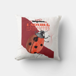 Cute Watercolor Ladybug Arabic Calligraphy Sticker Cushion