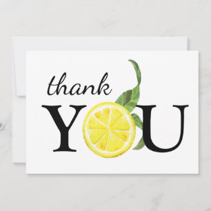 Cute Watercolor Lemon Thank You Card