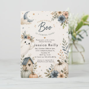 Cute Watercolor Little Boo Baby Shower Invitation