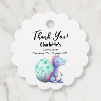 Cute Watercolor Little Dinosaur Baby Shower Favour Tags