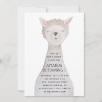Cute Watercolor Llama Birthday | Boho Kids Party