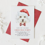 Cute Watercolor Maltese Santa Christmas Party Invitation<br><div class="desc">Bring a touch of whimsy to your holiday celebrations with our customisable Christmas party invitation, showcasing a delightful watercolor illustration of a Maltese dog. This charming design is perfect for dog lovers and adds a playful spirit to your festive gathering. Easily personalise the invitation by adding your event details, including...</div>