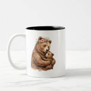 Cute Watercolor Mama and Baby Bear Mug