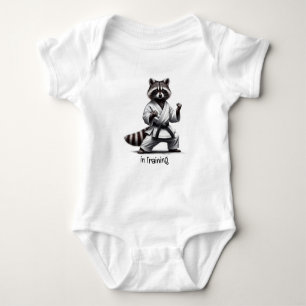 Cute Watercolor  Martial Arts in Training Baby Bodysuit