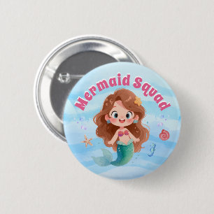 Cute Watercolor Mermaid Under the Sea Birthday 6 Cm Round Badge