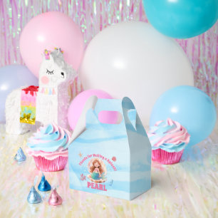 Cute Watercolor Mermaid Under the Sea Birthday Favour Box