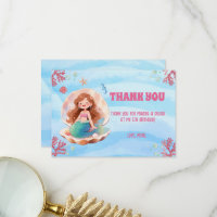 Cute Watercolor Mermaid Under the Sea Birthday