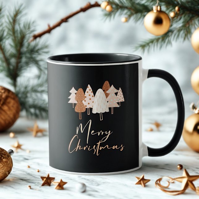 Cute Watercolor Modern Script Boho Christmas Tree Mug (Creator Uploaded)