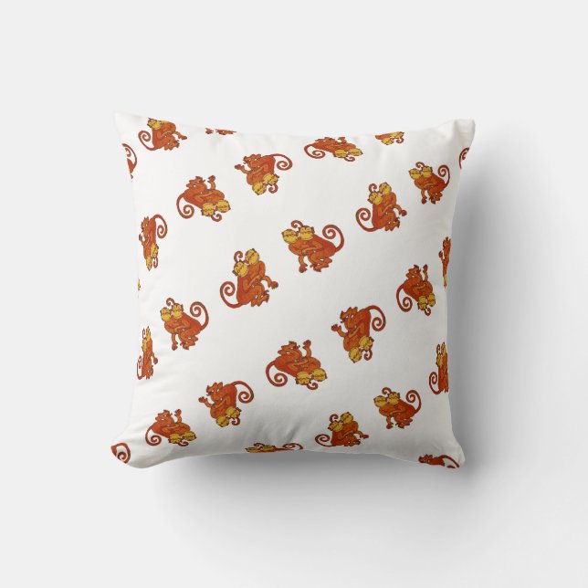 Cute Watercolor Monkeys Wildlife jungle animals Cushion (Front)