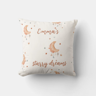 Cute Watercolor Moon And Stars Cushion