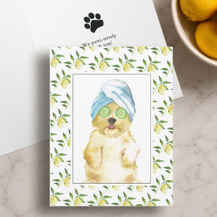 Cute Watercolor Morkie Poo Lemon Thank You Cards