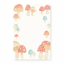 Cute Watercolor Mushroom Memo Pad