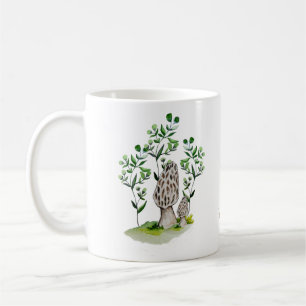 Cute watercolor mushroom pattern coffee mug card