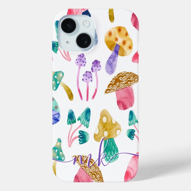 Cute Watercolor Mushrooms Case-Mate iPhone Case (Back)