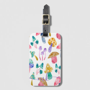 Cute Watercolor Mushrooms  Luggage Tag