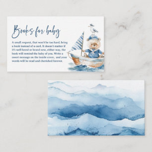 Cute Watercolor Nautical Ahoy Books for Baby Enclosure Card