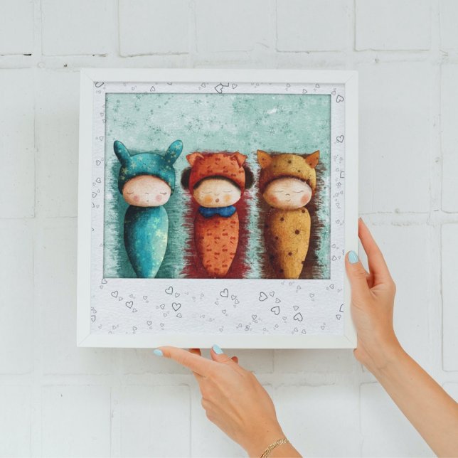 Cute Watercolor Newborn Babies sleeping Nursery  Poster (Creator Uploaded)