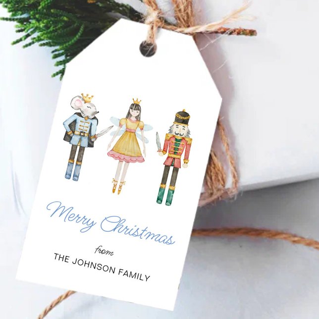 Cute watercolor Nutcracker Christmas Gift Tags (Creator Uploaded)