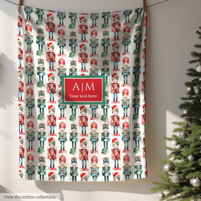 Cute watercolor nutcracker merry Christmas gift Fleece Blanket (Cute watercolor nutcracker merry Christmas gift Fleece Blanket)